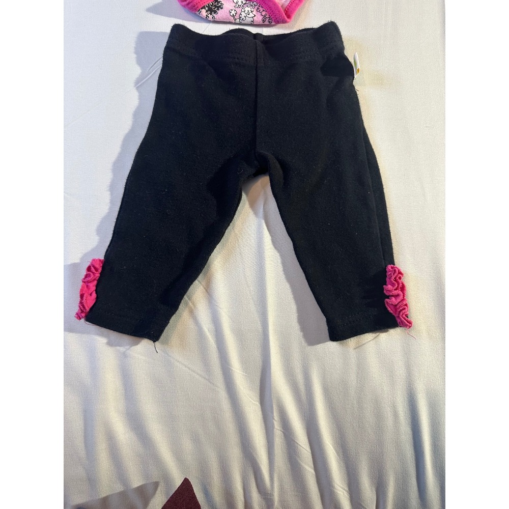 Duck Duck Goose Pink Poodle Long Sleeve Bodysuit & Black Leggings Set 3 6M - Picture 2 of 8